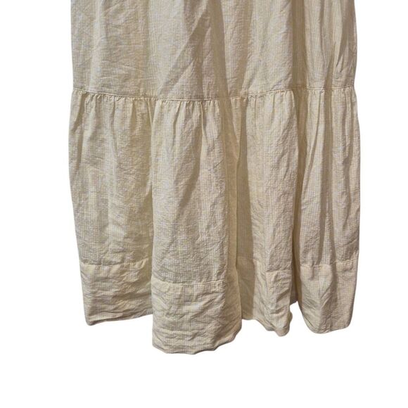 Free Assembly Women's Pale Yellow & White Cotton Tiered Scoop Neck Lined Peasant - Picture 11 of 13